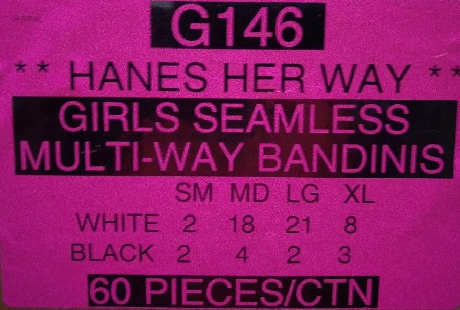 Hanes Her Way Girls Seamless Multiway Bandinis STYLE G146 Atlantic