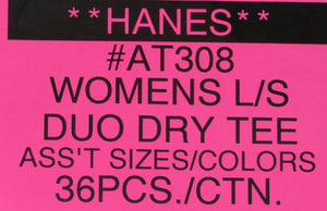 Hanes Womens Long Sleeve Duo Dry Tee Style AT308