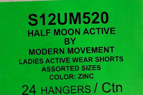 HALF MOON ACTIVE BY MODERN MOVEMENT LADIES ACTIVEWEAR SHORTS STYLE S12UM520