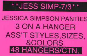 JESSICA SIMPSON PANTIES 3 ON A HANGER Style JESS SIMP-7/3