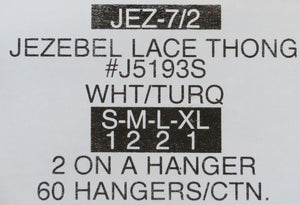 JEZEBEL LACE THONG #J5193S 2 ON A HANGER STYLE JEZ-7/2