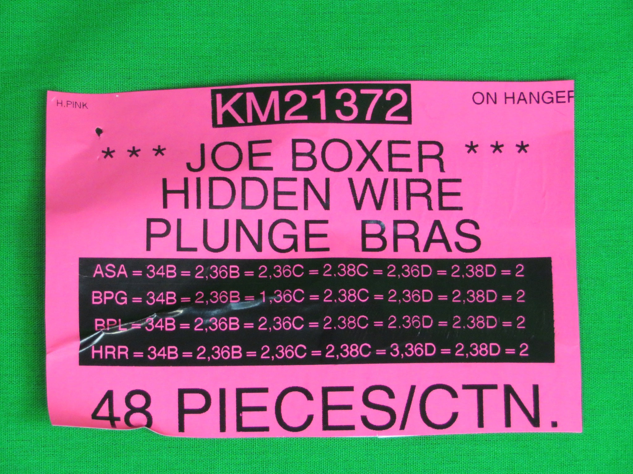 Joe Boxer Hidden Wire Plinge Bras Style KM21372 – Atlantic Wholesale