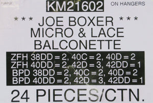 JOE BOXER MICRO & LACE BALCONETTE Style KM21602