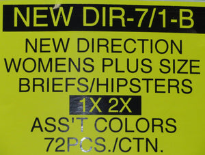 NEW DIRECTION WOMENS PLUS SIZE BRIEFS/HIPSTERS Style NEW DIR-7/1-B