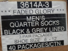 Mens Quarter Socks Style 3614A-3