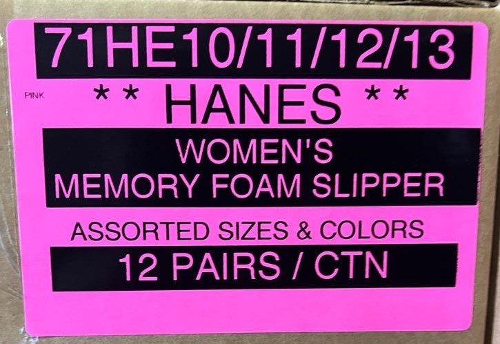 HANES WOMEN'S MEMORY FOAM SLIPPER STYLE 71HE10/11/12/13