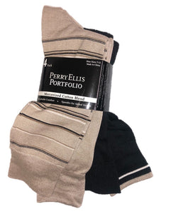 PERRY ELLIS PORTFOLIO 4 PACK MEN'S DRESS SOCKS STYLE PEP-4