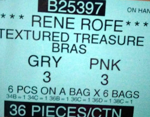 Rene Rofe Texture Treasure Bras Styles B25397
