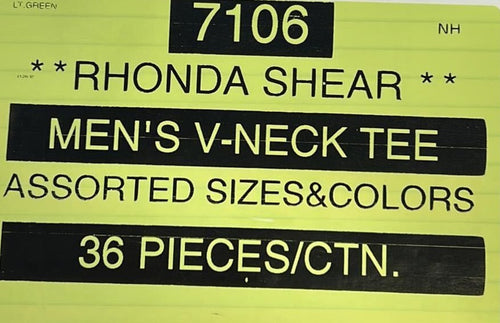 RHONDA SHEAR MEN'S V-NECK TEE STYLE 7106
