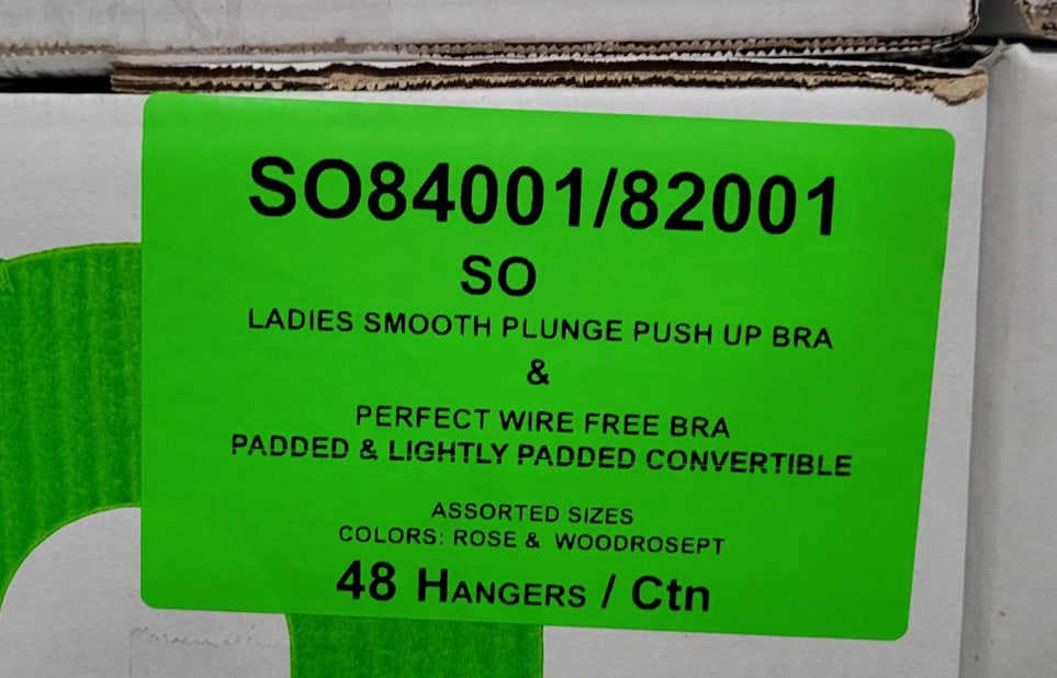 SO LADIES SMOOTH PLUNGE PUSH UP BRA & PERFECT WIRE FREE BRA STYLE SO84001/82001
