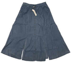 CHANCES R MISSY DENIM BUTTON FRONT SKIRT FRONT POCKETS AND SLITS STYLE 29260