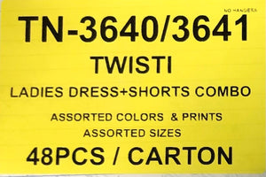 TWISTI LADIES DRESS+SHORTS COMBO STYLE TN-3640/3641