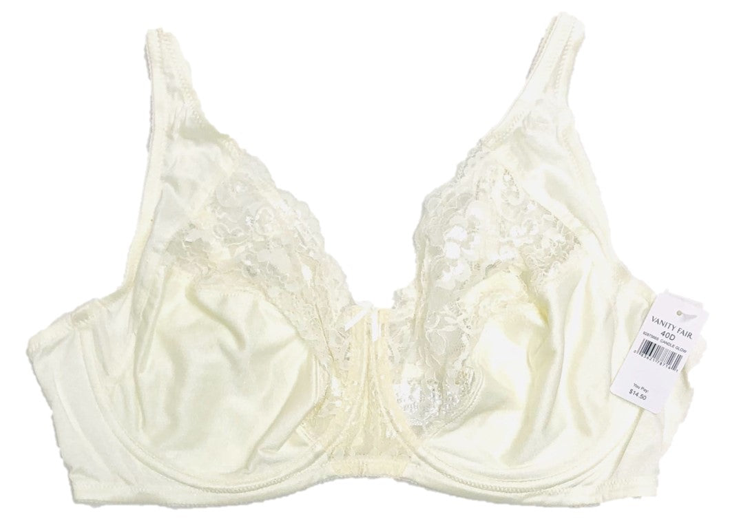 40D Vanity Fair Woman Embroidered Lace Full Coverage Underwire Bra 875850