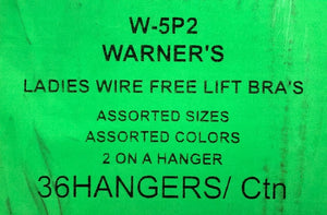 WARNER'S LADIES WIREFREE LIFT BRAS STYLE W-5P2