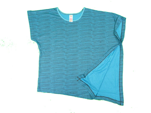 ZUMBA WOMEN'S SAFARI STRIPED PONCHO TEE Style ZUMBA WOMENS PONCHO TEE